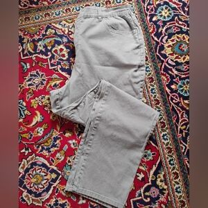 Denim & Company Casual Straight-Leg Gray Pants